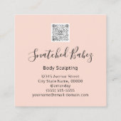 Lichaamsbloedslachting QRCODE Roos SPA Vierkante Visitekaartje (Achterkant)