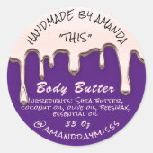 Lichaamsboter Product Verpakking Roos Paars Ronde Sticker (Voorkant)