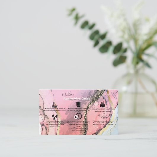 Lichaamsboter Toepassing Roze Gold Waterverf Bu Visitekaartje (Staand voorkant)