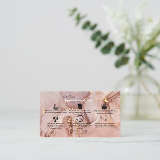 Lichaamsboter Toepassing Roze Gold Waterverf Bu Visitekaartje (Staand voorkant)