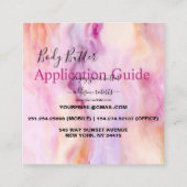 Lichaamsboter Toepassing Roze Gold Waterverf Vierkante Visitekaartje (Achterkant)