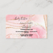 Lichaamsboter Toepassing Roze Gold Waterverf Visitekaartje (Achterkant)