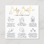 Lichaamsboter Toepassingsgids Wit & Gouden Logo Vierkante Visitekaartje (Voorkant)