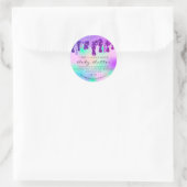 Lichaamsboter Verpakking Glitter Drip Violet Ronde Sticker (Tas)