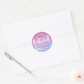 Lichaamsboter Verpakkingsroze druppels holografisc Ronde Sticker (Envelop)