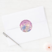 Lichaamsboter Verpakkingsroze druppels holografisc Ronde Sticker (Envelop)