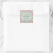 Lichaamsboter | Vintage bloem Personalized Vierkante Sticker (Tas)