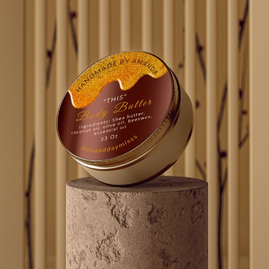 Lichaamsboterdruppels Product Verpakking honingcho Ronde Sticker