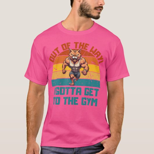 Lichaamsbouw Cat Gewichtheffen T-shirt (Voorkant)
