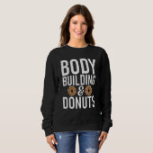 Lichaamsbouw en Donuts Gym Workout Bodybuilding Trui (Voorkant volledig)