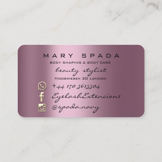 Lichaamsbouw fitness Roos sloop Visitekaartje (Achterkant)