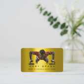 Lichaamsbouw - fitness - slurpend gouden koppeling visitekaartje (Staand voorkant)