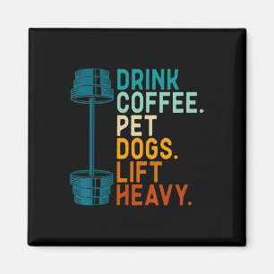 Lichaamsbouw Krachttraining Drink Koffie Hond Dier Magneet
