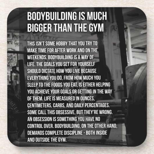 "Lichaamsbouw" Motivatie Bier Onderzetter (Voorkant)