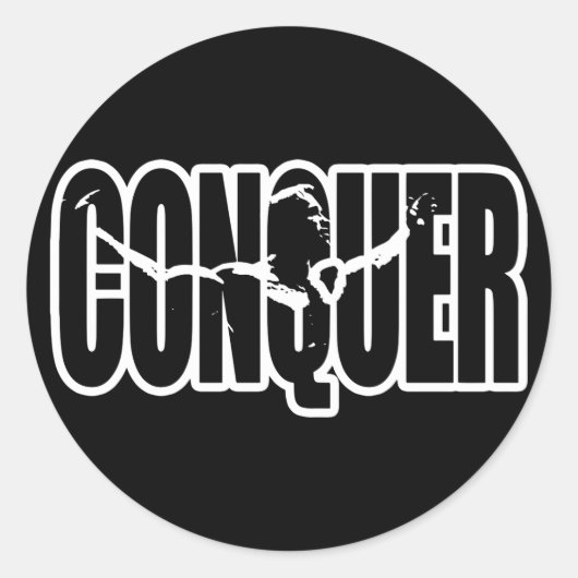 Lichaamsbouw Motivatie - CONQUER Ronde Sticker (Voorkant)