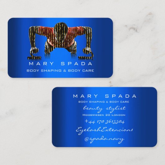 Lichaamsbouwhulpstof Man Blauwe kobalt Visitekaartje (Voorkant / Achterkant)