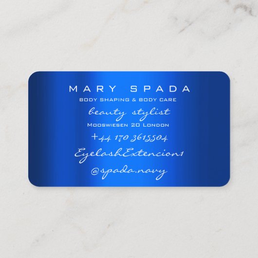 Lichaamsbouwhulpstof Man Blauwe kobalt Visitekaartje (Achterkant)