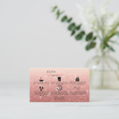 Lichaamsbutter applicatiegids Moderne roze glitter Visitekaartje (Staand voorkant)