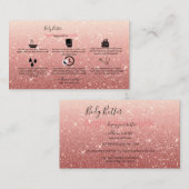 Lichaamsbutter applicatiegids Moderne roze glitter Visitekaartje (Voorkant / Achterkant)