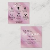 Lichaamsbutter Application Guide Modern Glam Vierkante Visitekaartje (Voorkant / Achterkant)