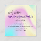 Lichaamsbutter Application Guide Modern Glam Vierkante Visitekaartje (Achterkant)