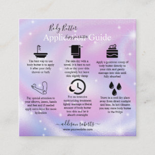 Lichaamsbutter Application Guide Modern Glam Vierkante Visitekaartje