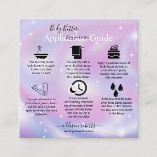 Lichaamsbutter Application Guide Modern Glam Vierkante Visitekaartje