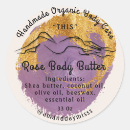 Lichaamsbutter Balm Care Packaging Logo Ivory Gold Ronde Sticker