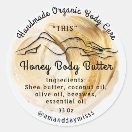 Lichaamsbutter Balm Verpakking Gold White Ronde Sticker