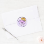 Lichaamsbutter Balm Verpakking Paarse streep Ronde Sticker (Envelop)