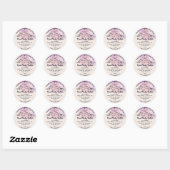 Lichaamsbutter Balm Verpakking Roos Roze Ronde Sticker (Vel)