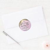 Lichaamsbutter Balm Verpakking Roze Gold Stroke Ronde Sticker (Envelop)