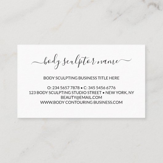 Lichaamsculpcontouren esthetica visitekaartje (Achterkant)