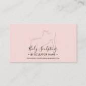 Lichaamsculpcontouren estheticien tan roze visitekaartje (Voorkant)