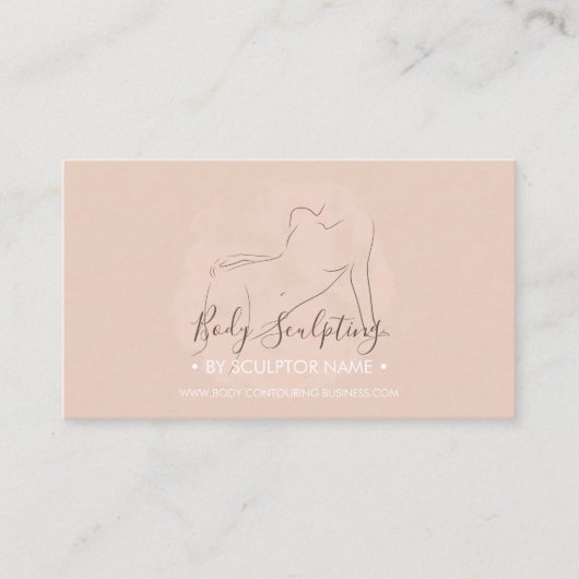 Lichaamsculpcontouren estheticien tan visitekaartje (Voorkant)