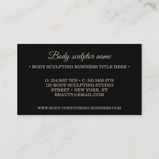 Lichaamsculpende contouren: zorg voor beige vrouwe visitekaartje (Achterkant)