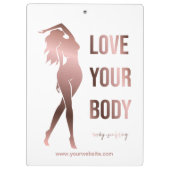 Lichaamsculpende lichaamcontouren die spa gift vor klembord (Achterkant)