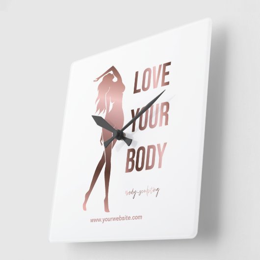 Lichaamsculpende lichaamcontouren die spa gift vor vierkante klok (Hoek)