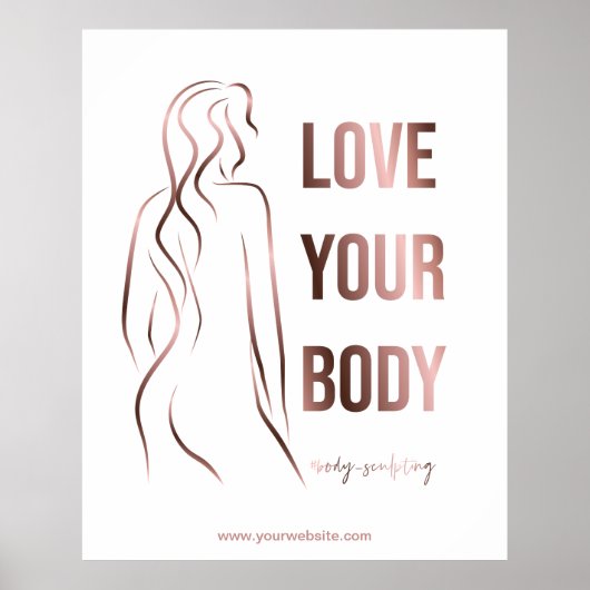 Lichaamsculplichaam, contourvormig, fitness poster (Voorkant)