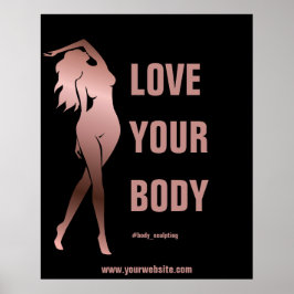 Lichaamsculplichaam, contourvormig, fitness poster