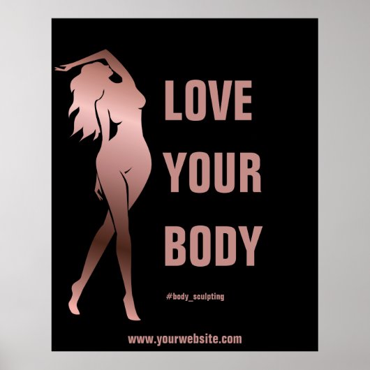 Lichaamsculplichaam, contourvormig, fitness poster (Voorkant)