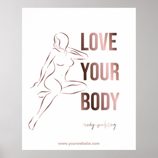 Lichaamsculplichaam, contourvormig, fitness poster (Voorkant)
