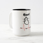 Lichaamsdelen — Menselijk hart Tweekleurige Koffiemok (Voorkant links)