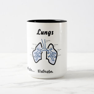 Lichaamsdelen — Menselijke longen Tweekleurige Koffiemok