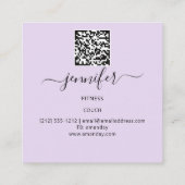 Lichaamsfitness Dance Couch QRCODE Logo Paars Vierkante Visitekaartje (Achterkant)