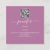 Lichaamsfitness Dance Couch QRCODE Logo Roze pasta Vierkante Visitekaartje (Achterkant)