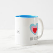 Lichaamsgeest Triple Heart Monogrammed Tweekleurige Koffiemok (Voorkant rechts)