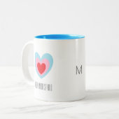 Lichaamsgeest Triple Heart Monogrammed Tweekleurige Koffiemok (Voorkant links)
