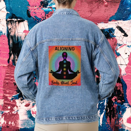 "Lichaamsgeest uitlijnen" Chakra Meditatie & Yoga Denim Jacket