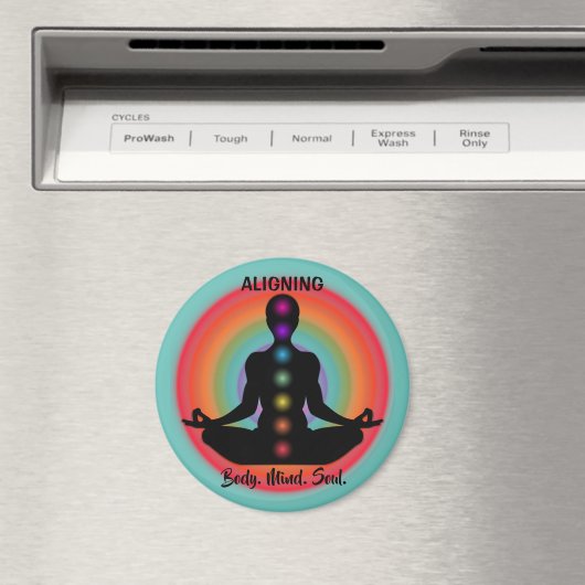 "Lichaamsgeest uitlijnen" Chakra Meditatie & Yoga Magneet (Insitu (Vaatwasser))